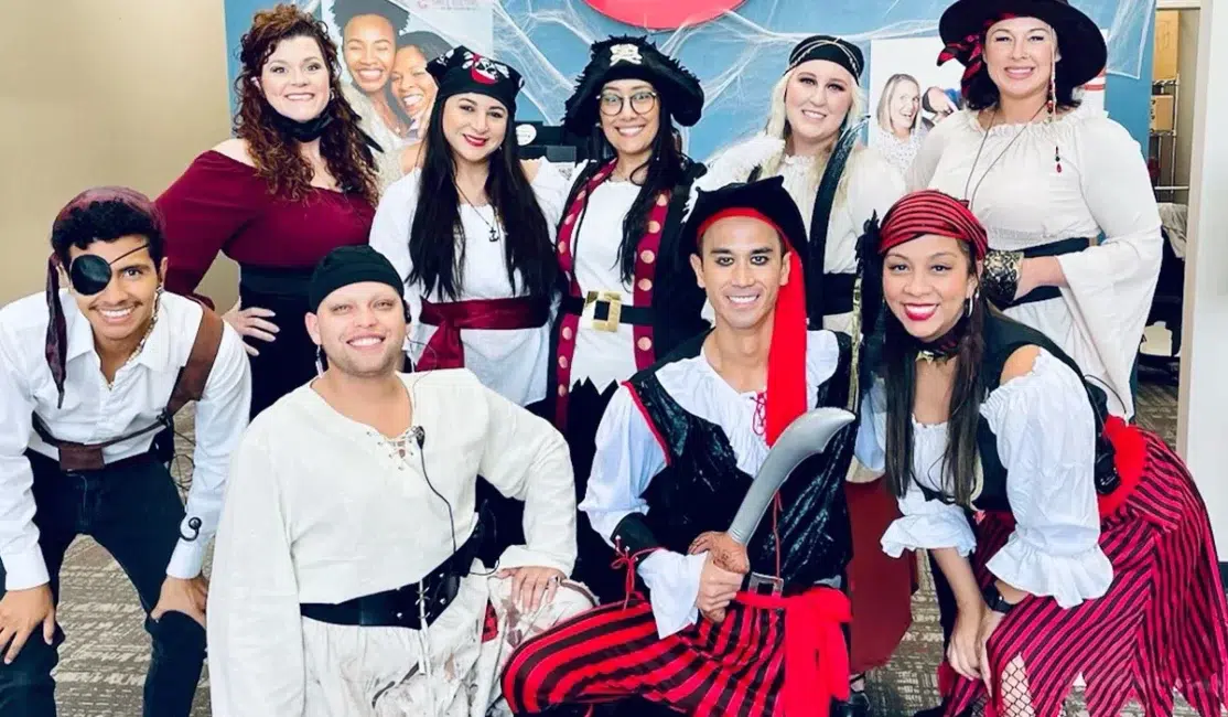 Wired Orthodontics team members dressed as pirates